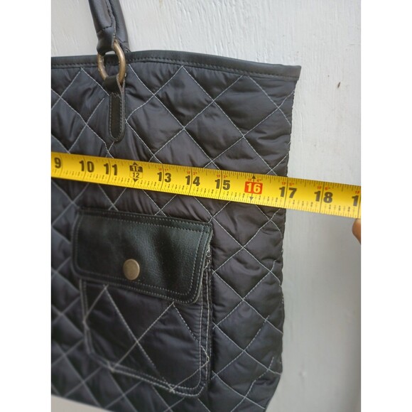Old Navy Y2K Quilted Pocketbook Black Large Oversized Shoulder Bag Classic - Picture 9 of 9
